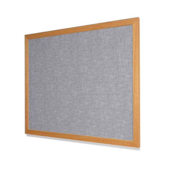 Guilford of Maine FR701 Blue Papier Cork Board with Red Oak Frame